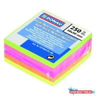 Öntapadós jegyzettömb DONAU 50x50 mm 250 lap vegyes neon színek