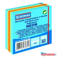 Öntapadós jegyzettömb DONAU 50x50 mm 250 lap vegyes neon színek kék