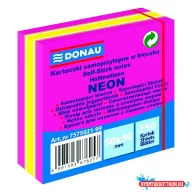 Öntapadós jegyzettömb DONAU 50x50 mm 250 lap vegyes neon színek rózsaszín