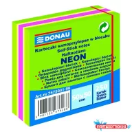 Öntapadós jegyzettömb DONAU 50x50 mm 250 lap vegyes neon színek zöld