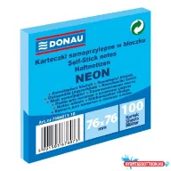 Öntapadós jegyzettömb DONAU 76x76 mm 100 lap neon kék