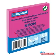 Öntapadós jegyzettömb DONAU 76x76 mm 100 lap neon rózsaszín