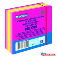 Öntapadós jegyzettömb DONAU 76x76 mm 400 lap vegyes neon színek rózsaszín