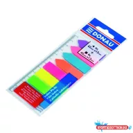 Oldaljelölő DONAU 12x45 mm címke + nyíl 12x42 mm PP vegyes neon szín 8x25 lap