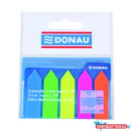 Oldaljelölő DONAU nyíl forma 12x45 mm PP vegyes neon szín 5x25 lap