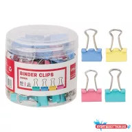 Binder csipesz DELI 15 mm színes 60 darabos