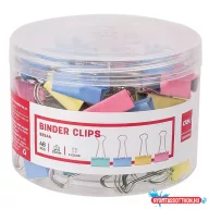 Binder csipesz DELI 25 mm színes 48 darabos