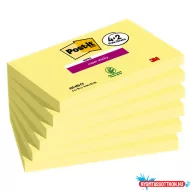 Öntapadós jegyzettömb 3M Post-it 655-6SS-CY Super Sticky 76x127mm kanári sárga 4+2x90 lap