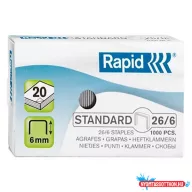 Tűzőkapocs RAPID 26/6 1000 darabos