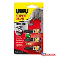 Pillanatragasztó UHU Super Glue Mini 1 gr 3 darabos