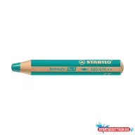 Színes ceruza STABILO Woody 3in1 hengeres vastag türkiz