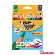 Színes ceruza BIC Kids Evolution háromszögletű környezetbarát 12 darabos készlet