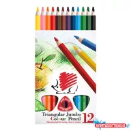 Színes ceruza ICO Süni háromszögletű vastag festett 12 darabos készlet