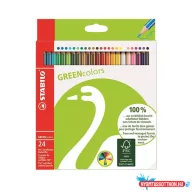 Színes ceruza STABILO Greencolors hatszögletű környezetbarát 24 darabos készlet