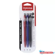 Golyóstoll készlet OPTIMA nyomógombos 521 irodai színek