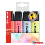 Szövegkiemelő készlet STABILO Boss Original Pastel 1-5mm 4 darabos