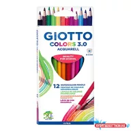 Színes ceruza GIOTTO Colors 3.0 aquarell  háromszögletű 12 darabos készlet