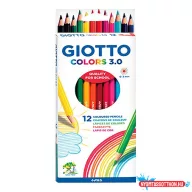 Színes ceruza GIOTTO Colors 3.0 hatszögletű 12 darabos készlet