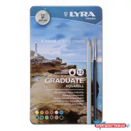 Színes ceruza LYRA Graduate Aquarell hatszögletű fémdoboz 12 darabos készlet
