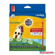 Színes ceruza LYRA Groove Slim háromszögletű 24 darabos készlet+hegyező
