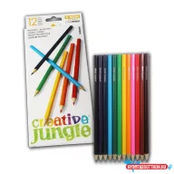 Színes ceruza CREATIVE JUNGLE hatszögletű fehér dobozos 12 darabos készlet