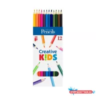 Színes ceruza ICO Creative Kids hatszögletű 12 darabos készlet
