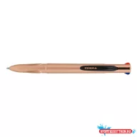 Golyóstoll ZEBRA Smooth nyomógombos négyszínű 0,7 mm rózsa arany