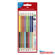 Színes ceruza FABER-CASTELL Bicolor kétvégű 8 darabos készlet 16 színű