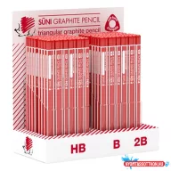 Grafitceruza display ICO Süni háromszög HB,B,2B 184 darabos
