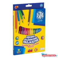 Színes ceruza ASTRA háromszögletű hegyezővel 18 darabos készlet