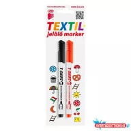 Textilmarker ICO T-Shirt slim M fekete+piros 2 darabos