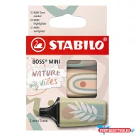 Szövegkiemelő készlet STABILO Boss Mini Naturevibes 3 darabos
