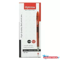 Golyóstoll OPTIMA nyomógombos TB 401 0,7 mm piros
