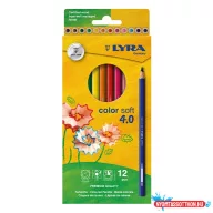 Színes ceruza LYRA Color Soft 4.0 extra puha élénk lágy színek 12 darabos készlet