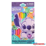 Színes ceruza COOLPACK Lilo és Stitch jumbo háromszögletű  12 darabos készlet pasztell dobozos