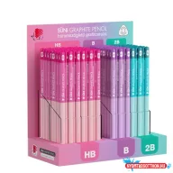 Grafitceruza display ICO Süni háromszög HB,B,2B light pasztell 184 darabos