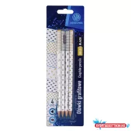 Grafitceruza ASTRA PEN Gold&Black háromszögletű HB 4 db/bliszter