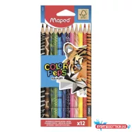 Színes ceruza MAPED Color Peps Animals háromszögletű 12 darabos készlet