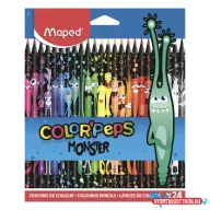 Színes ceruza MAPED Color Peps Monster háromszögletű 24 darabos készlet