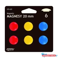 Táblamágnes GRAND 20mm 6 darabos vegyes színű