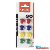 Táblamágnes OPTIMA 20mm 8 darabos vegyes színű