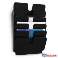   Prospektustartó DURABLE Flexiplus A/4 fekvő fali 6 részes fekete