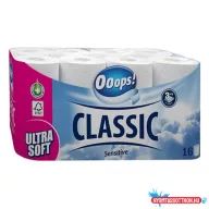 Toalettpapír OOOPS! Classic Sensitive 3 rétegű 16 tekercses