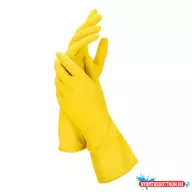 Gumikesztyű háztartási sárga latex M 7-8