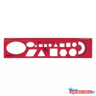 Sablon vonalzó OPTIMA piros 30cm