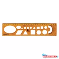Sablon vonalzó OPTIMA narancssárga 30cm