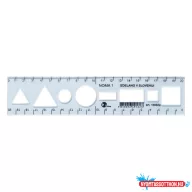 Sablon vonalzó OPTIMA kék 20cm