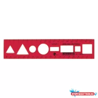 Sablon vonalzó OPTIMA piros 20cm