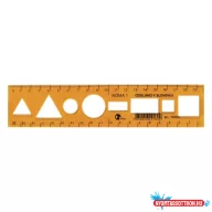 Sablon vonalzó OPTIMA narancssárga 20cm