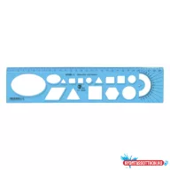 Sablon vonalzó OPTIMA hajlékony kék 30cm